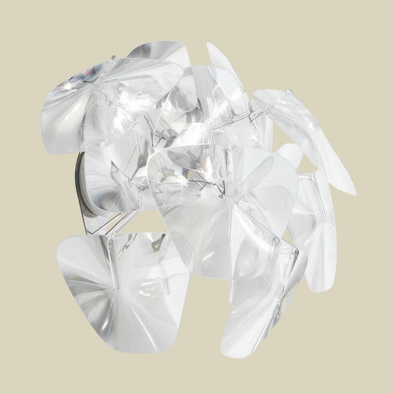 Pieces Sconce Light Fixture Contemporary Acrylic Single Head Restaurant Wall Mount Lamp in Clear