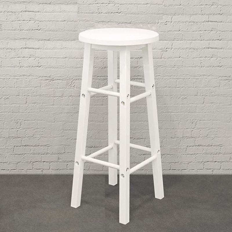 Industrial Wooden Counter Height Stools with Footrest Bar Stool