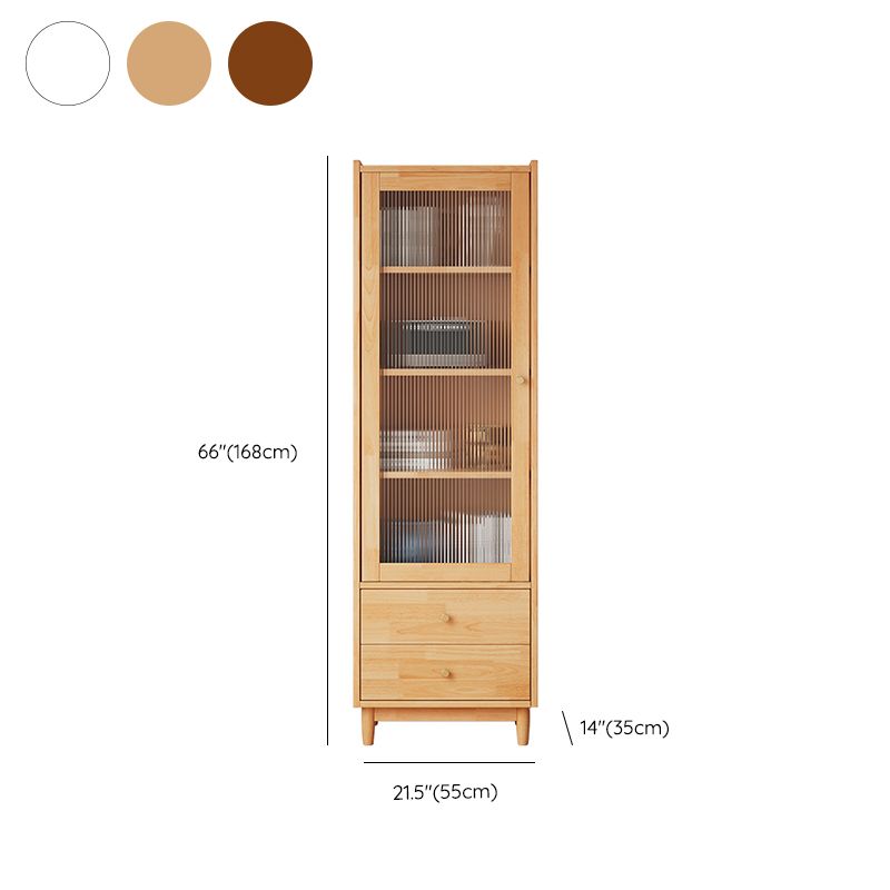 Contemporary Closed Back Bookshelf Solid Wood Bookcase with Drawers