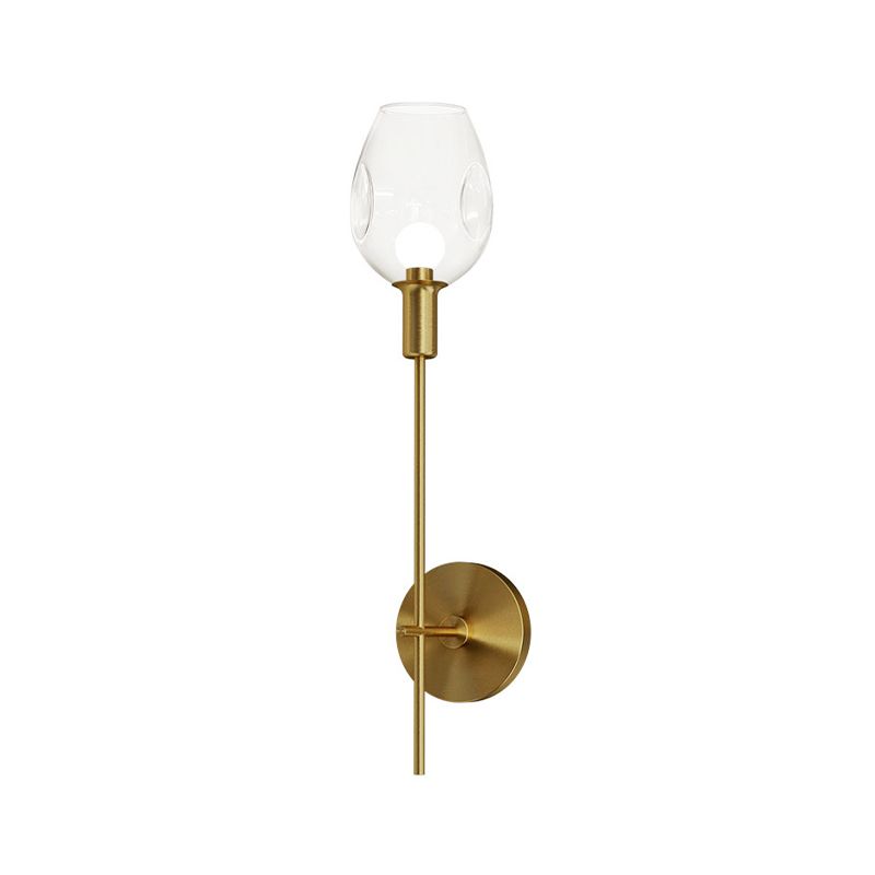 1 Light Wall Mounted Light Fixture Modern Wall Mounted Lighting in Gold