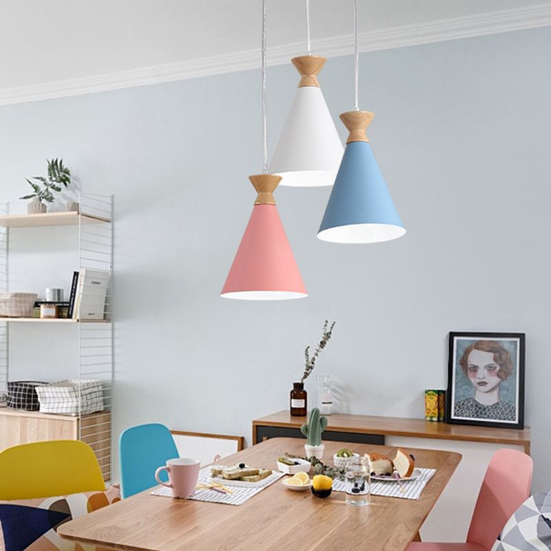 Modern Style Cone Shade Hanging Light Metal 1 Light Hanging Lamp for Bedroom