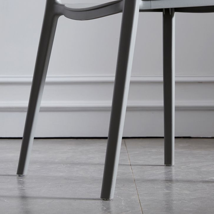 Stackable Armless Dining Chairs Plastic Open Back Dining Side Chair (Set of 4)