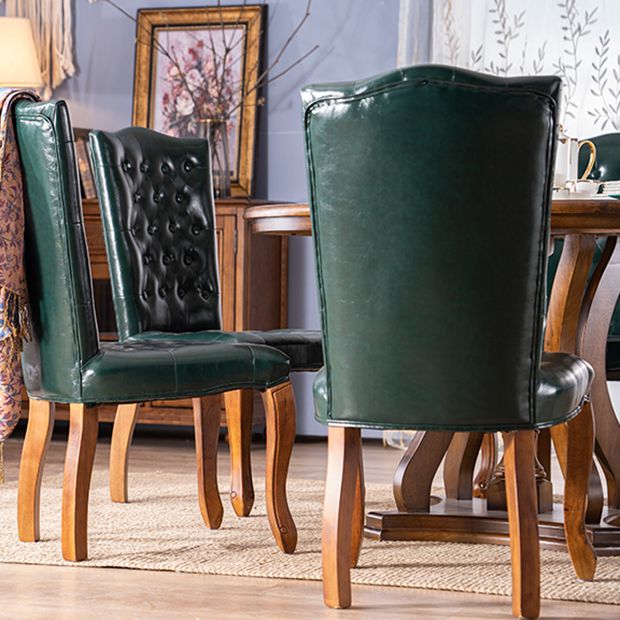 Le cuir d'unité centrale de chaises de salle à manger sans bras de pays français a tapissé dinant des chaises latérales