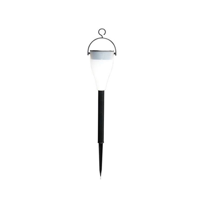 Plastic Conical Shape Solar Ground Light Art Decor Black LED Stake Lighting with Handle for Garden