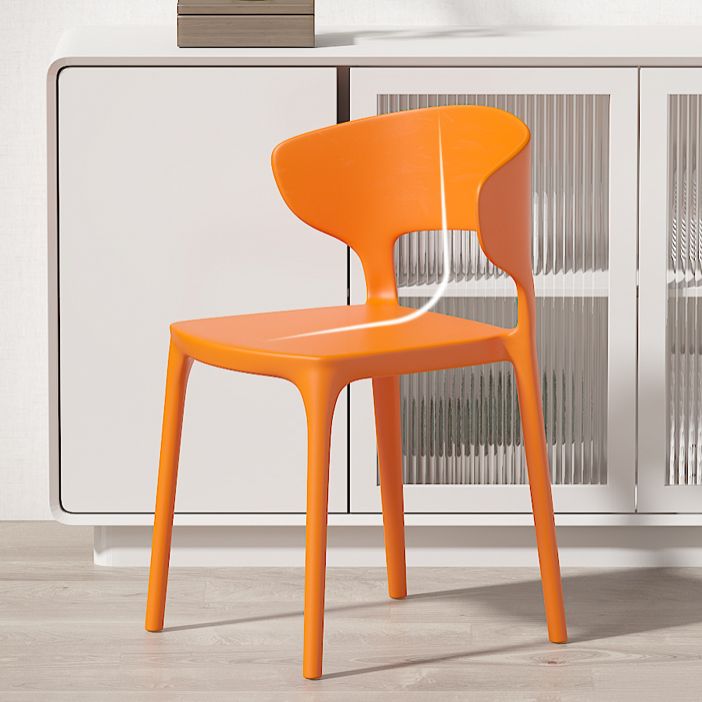 Minimalist Plastic Dining Armless Chair Colorful Wingback Side Chair