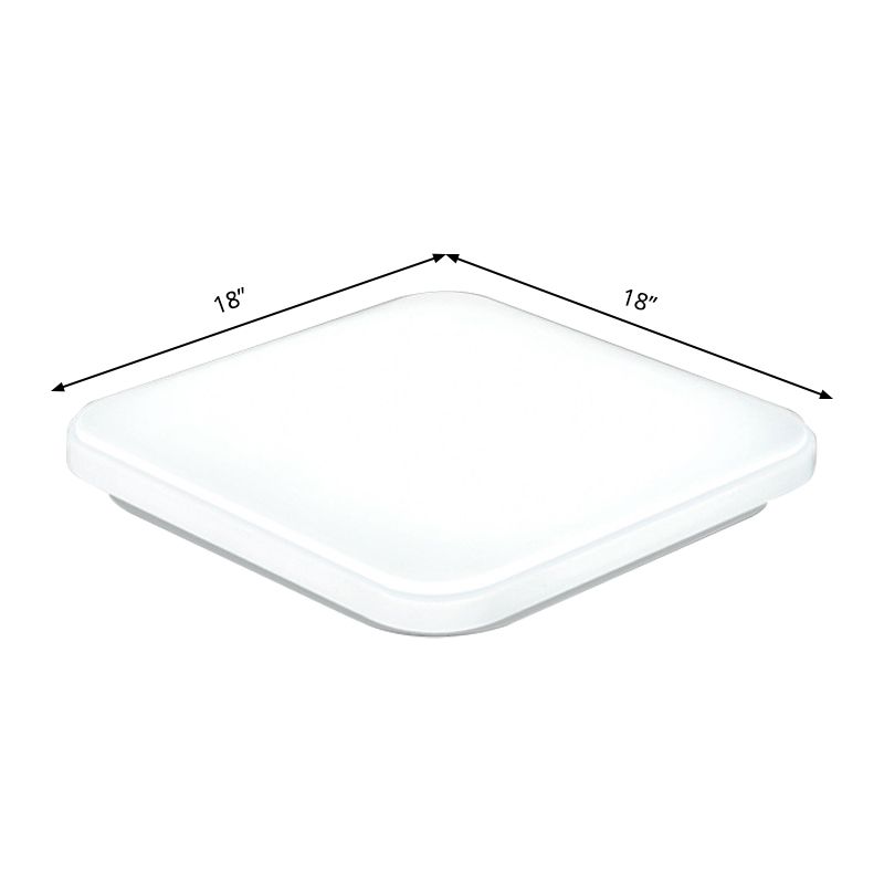12 "/ 15" / 18 "large blanc carré encastré lumière nordique LED plafond encastré lumière abat - jour acrylique pour chambre à coucher