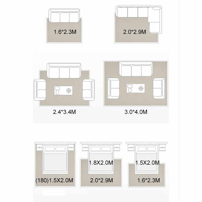 Leisure Polyester Carpet Contrast Panel Area Rug Non-Slip Backing Indoor Carpet for Living Room