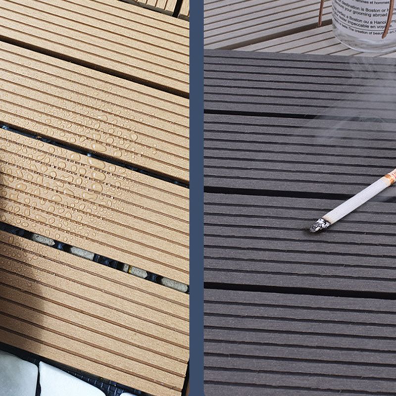 12" X 12" 4-Slat Square Deck/Patio Flooring Tiles Snapping Installation Floor Board Tiles