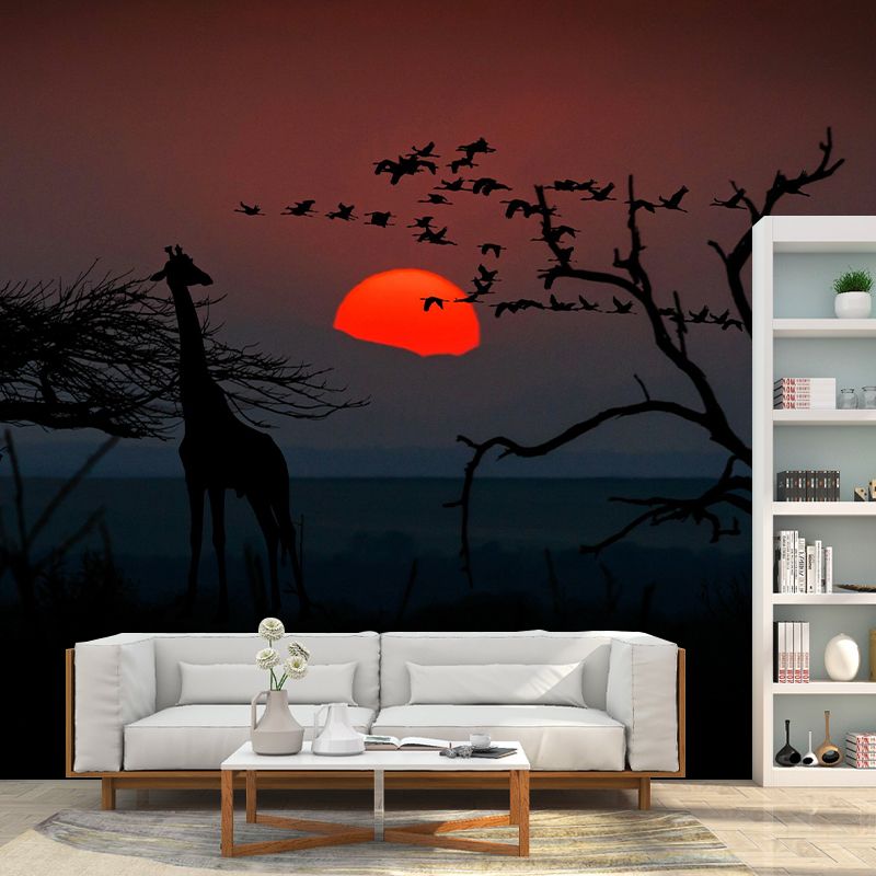Photography Pattern Mildew Wall Mural Sunset Horizontalt for Living Room