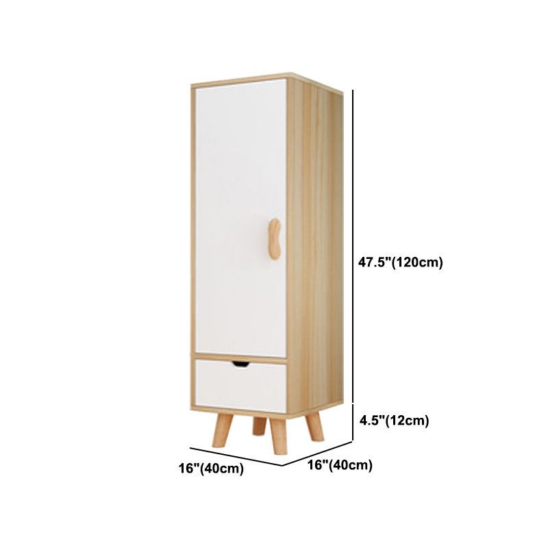 Engineered Wood Armoire for Home Modern Cabinet with Wooden Legs