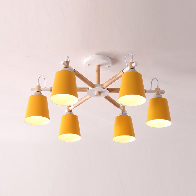 Minimalist Macaron Hanging Light Metal Hanging Chandelier for Sitting Room