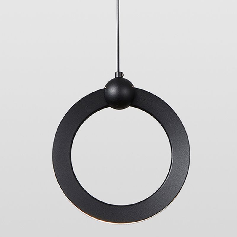 Acrylkreis -LED -Hängelampe im modernen minimalistischen Aluminium -Anhänger Licht für Schlafzimmer