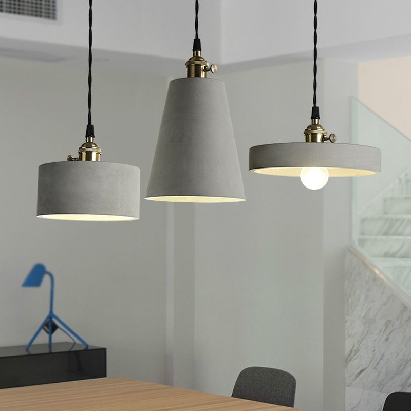 Luces de techo colgante de 1 luces con lámpara colgante de cemento moderna