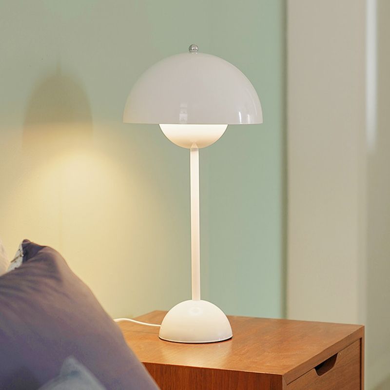 Modern Style Dome Night Table Lamp Metal 1-Light Nightstand Lamp