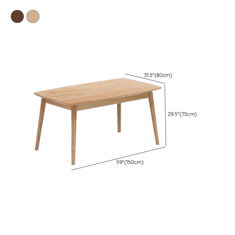 Nordic Glam Dining Wood Table Dining Rectangle Table with Wood Legs