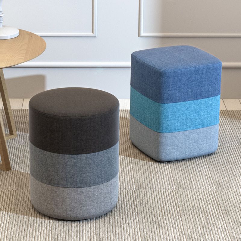 Color Panel Ottoman Removable and Washable Slipcover Modern Cotton Linen Ottoman