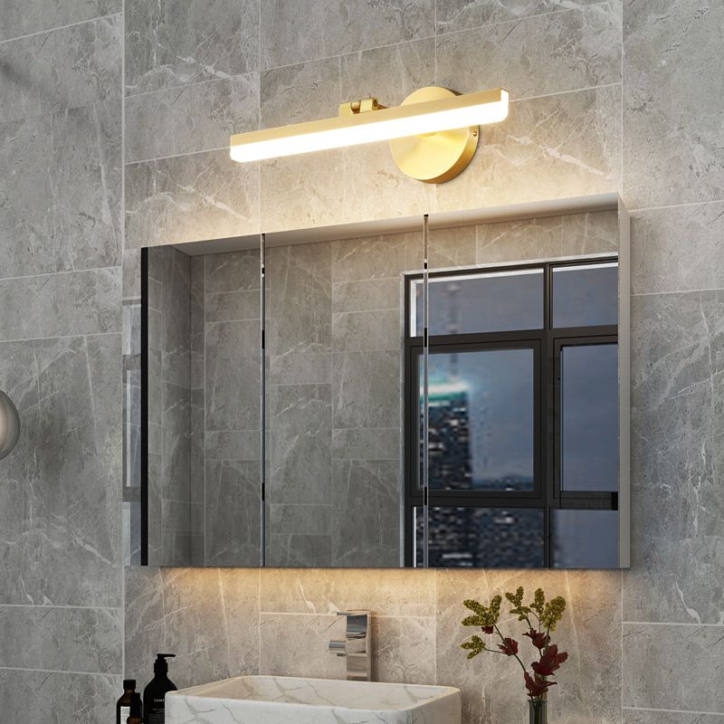 Minimalism Vanity Light Streamlined LED Bathroom Mirror Lamp in Gold