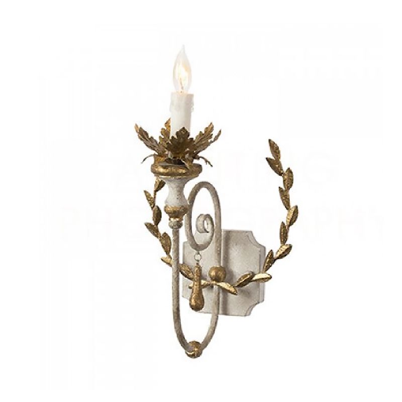 Éclairage mural en or métallique Candelabra Candelabra 1 tête de ferme lampe murale avec décoration de vigne