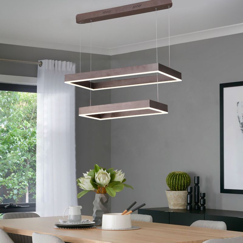 Luz de la sala de estar de capas rectangulares Iluminación acrílica Minimalista LED LED en café