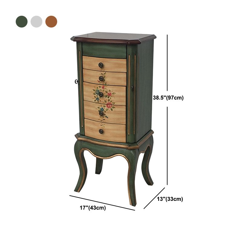 Mid-Century Modern Chest Wood Knobs Handcrafted Side Cabinet with Drawer