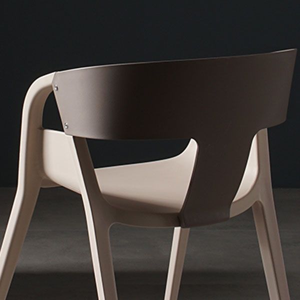 Scandinavian Open Back Side Chair Plastic Arm Chair for Home Use