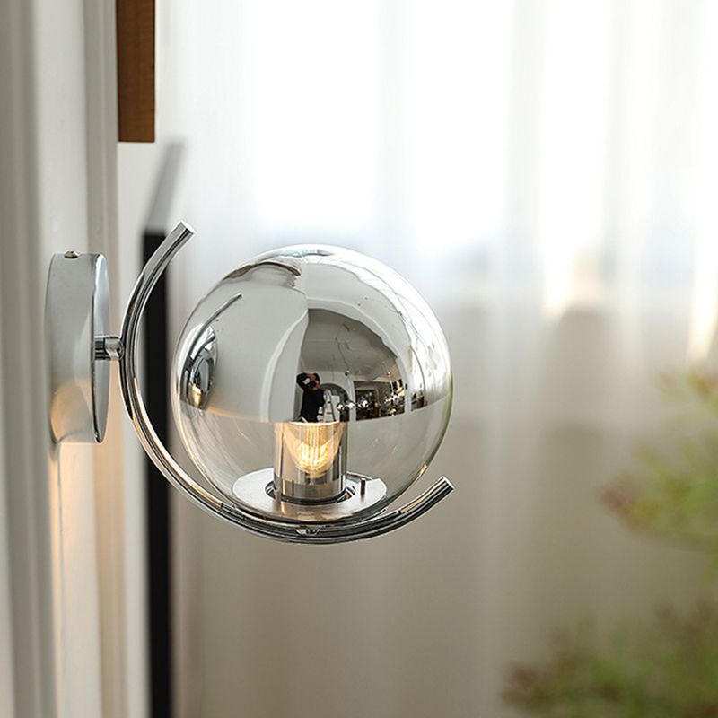 Simple Shape Wall Light Fixture Modern Glass Wall Light Fixtures in Gray