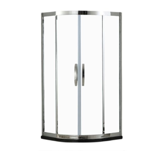 Round 8mm Tempered Shower Enclosure with Fixed Panel and Double Handles