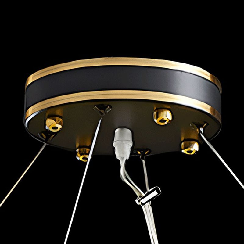 Contemporary Nordic LED Hanging Pendant Light Crystal Circular Chandelier for Living Room