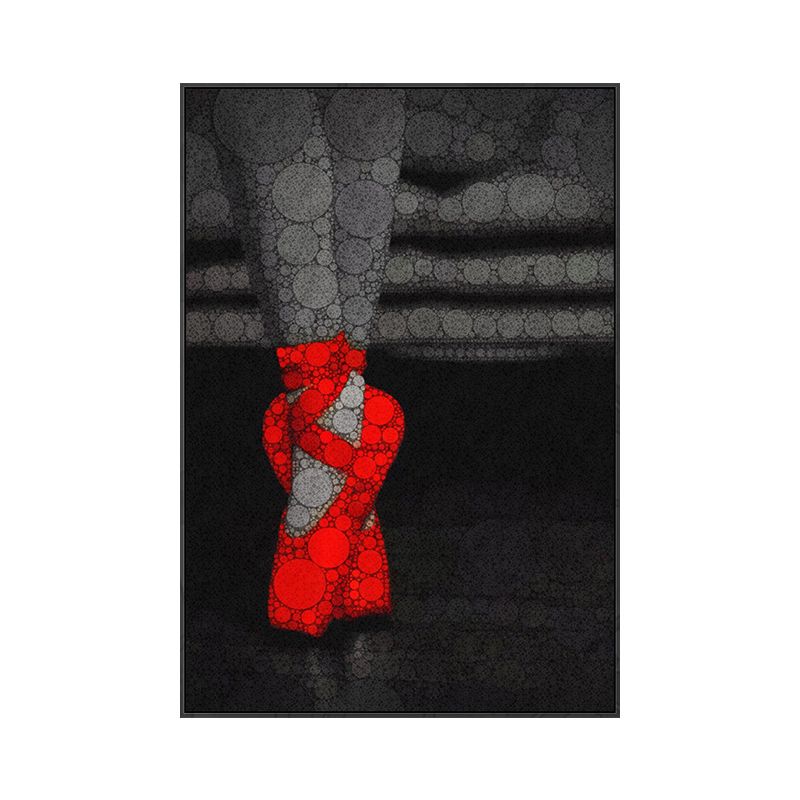 Textured Dancing Scene Painting Canvas Contemporary Wall Decor for Girls Bedroom