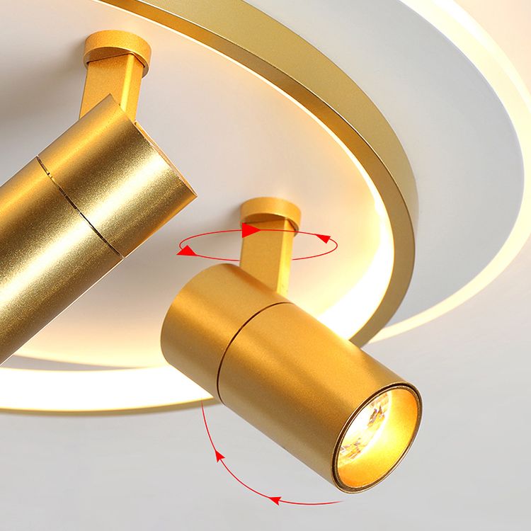 Mont semi-luxueuse à LED à 1 lumière avec une nuance de plafond de style créatif moderne circulaire pour le couloir