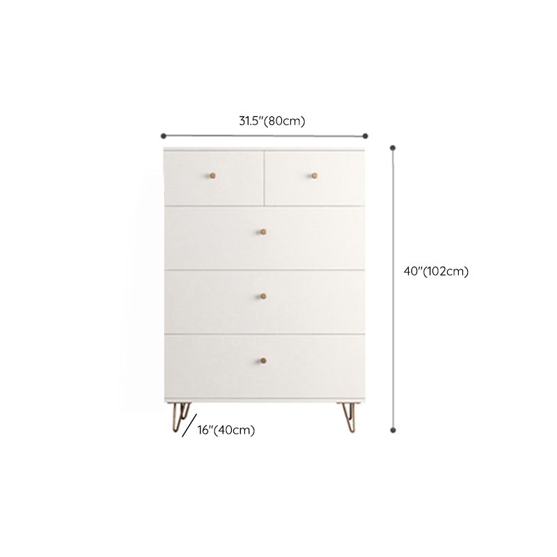 White Contemporary Chest Wood Storage Chest Dresser for Bedroom , 15.7" Wide