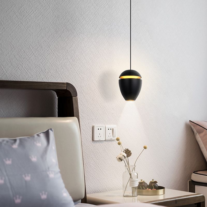 Modern beknopte LED -hanglamp gelakte aluminiumhangende lamp met acrylschaduw