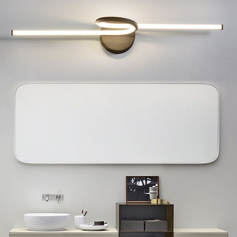 Linear Vanity Light Fixture Nordic Minimalist Style Metal Single Vanity Light