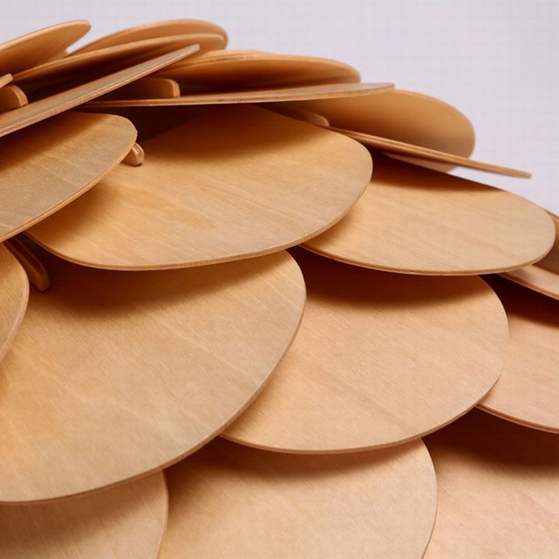 Dekorativ 1 Glühbirnen -Pendel leichter Beige Pipecone -Formanhänger mit Holzschatten