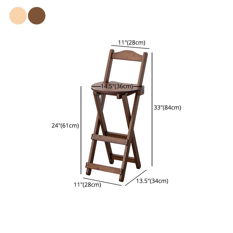 Taburetes de bar interiores plegables contemporáneos del taburete de bar de madera sólida con la espalda baja