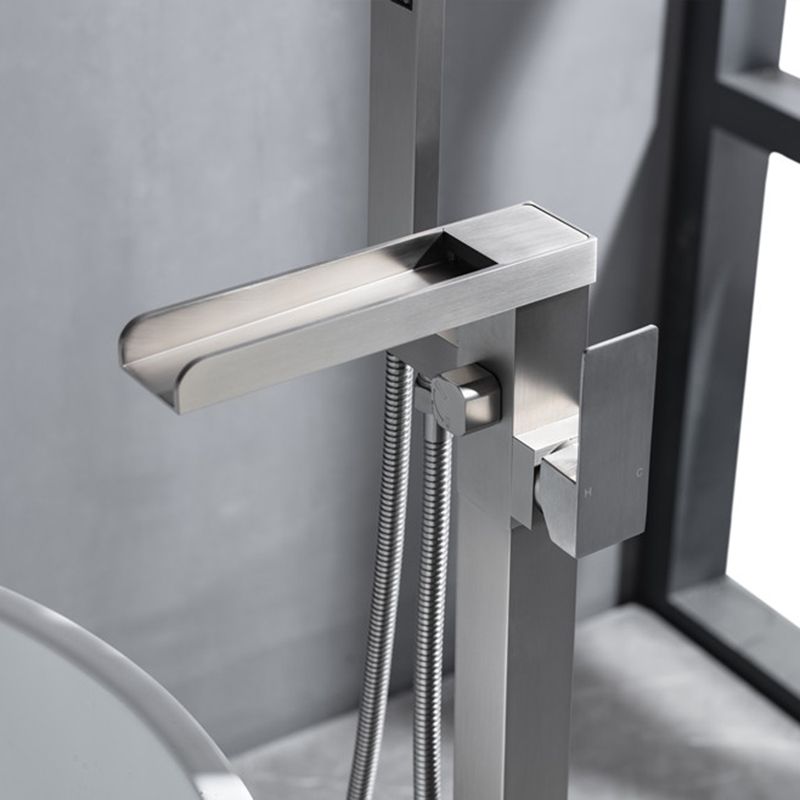 Floor Mounted Copper Freestanding Tub Filler Freestanding Low Arc Tub Filler Trim