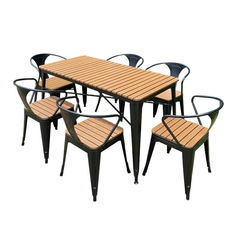 Wood-Like Dining Table Farmhouse Style Water Resistant Dining Table