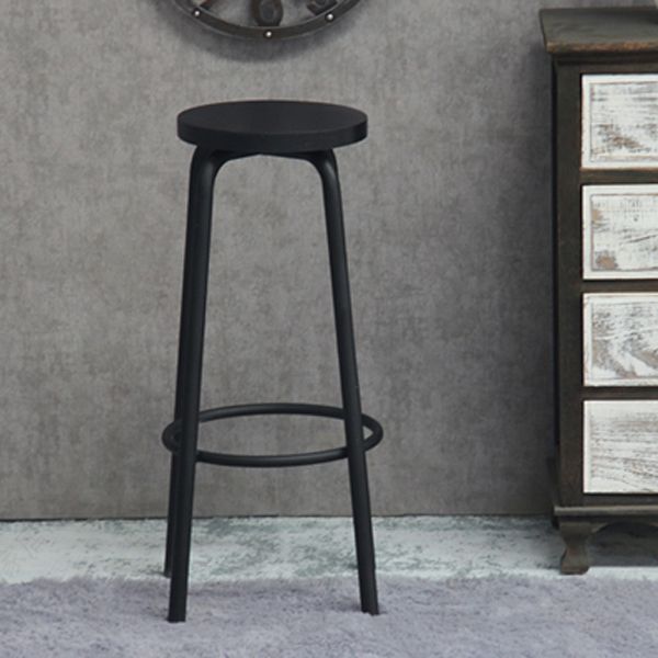 Industrial Armless Backless Counter Stool Iron Cafe Bar Stool with Seat and Pedal