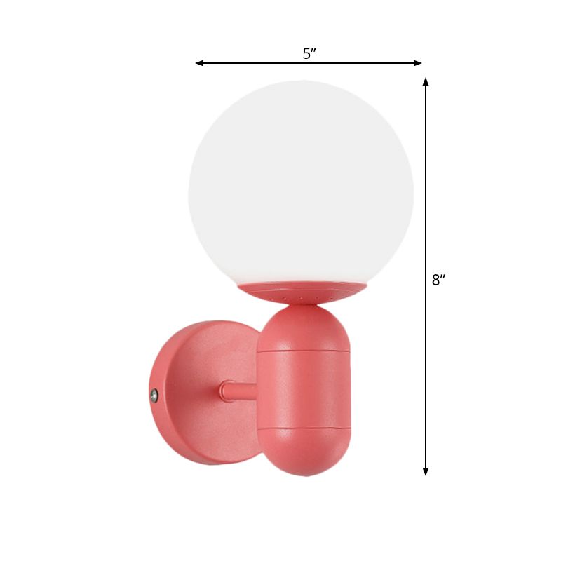 Metalen capsule SCONCE LICHT MET GLOBE TADE HALLWAY FOYER 1 Lichte macaron -stijl wandlamp