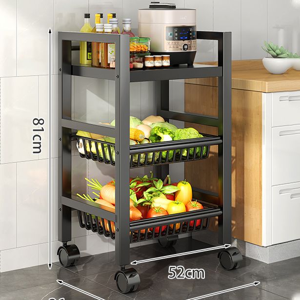 Metal Modern Prep Table Open Storage Home Dining with Basket Prep Table