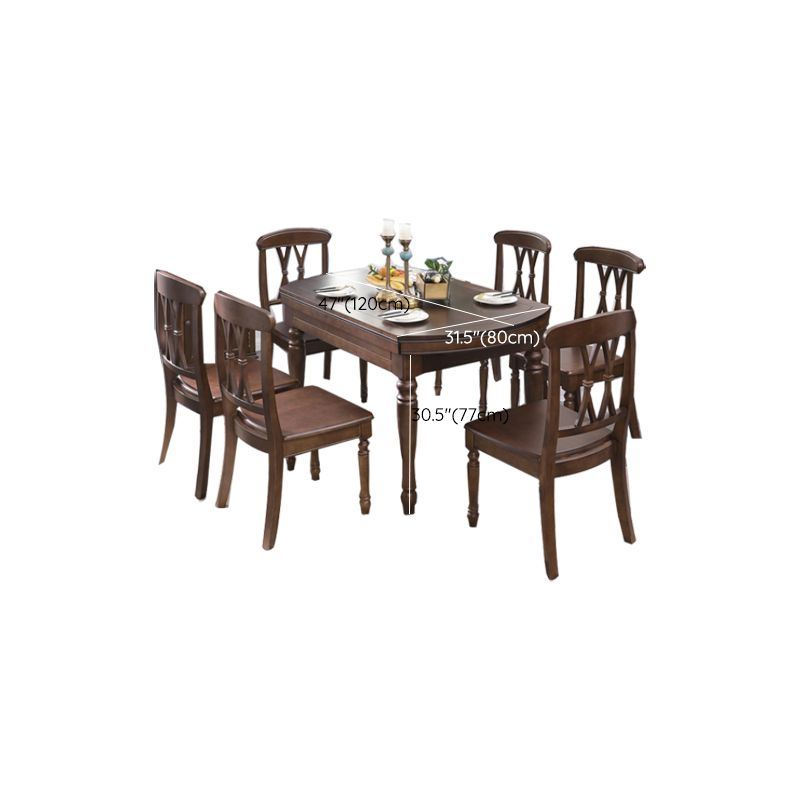 Solid Wood Extendable Dining Table Set 5/7 Pieces Dining Set for Kitchen