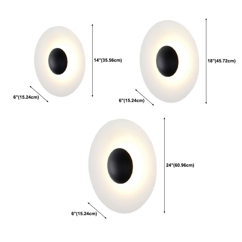 Postmodern Iron Wall Light Circle Shape LED Wall Lamp with Metal Shade for Bedroom