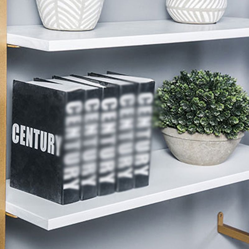 Contemporary Wall Unit Bookshelf with Iron Frame Manufactured Wood Shelf