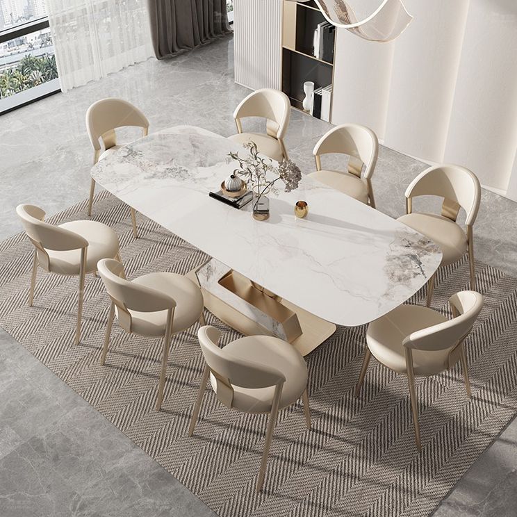 1/4/5/7/9 Pcs Dining Room Table and Chair Set Sintered Stone Dining Table Set
