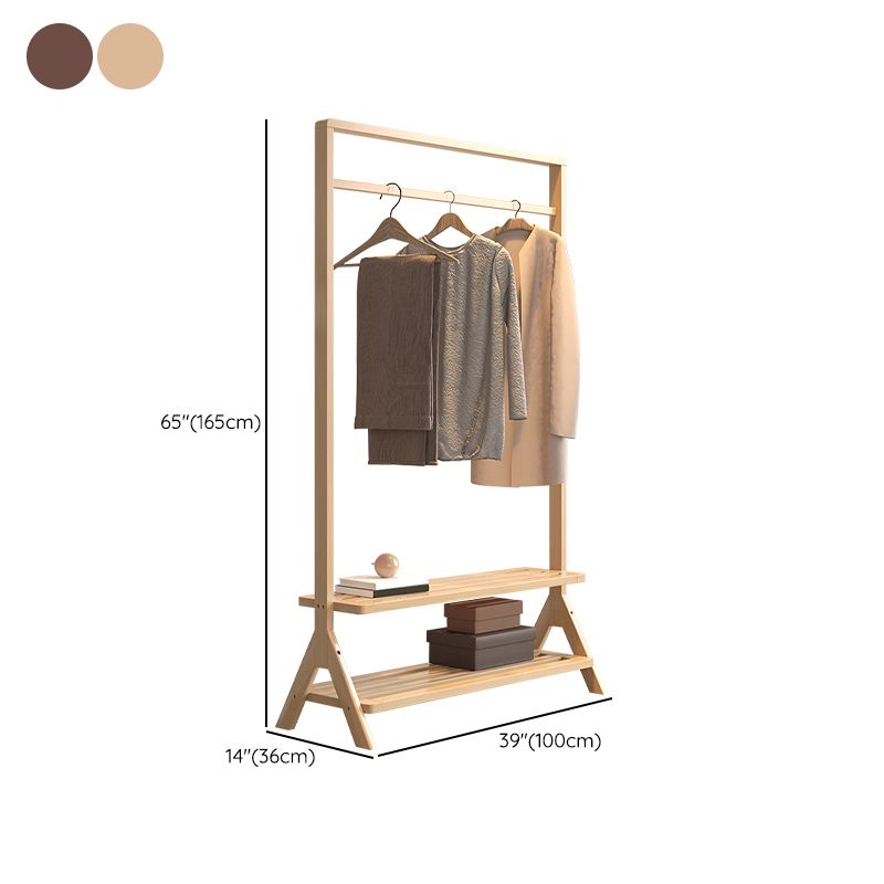 Modern Solid Wood Wardrobe Cabinet Bedroom Armoire with Shelves