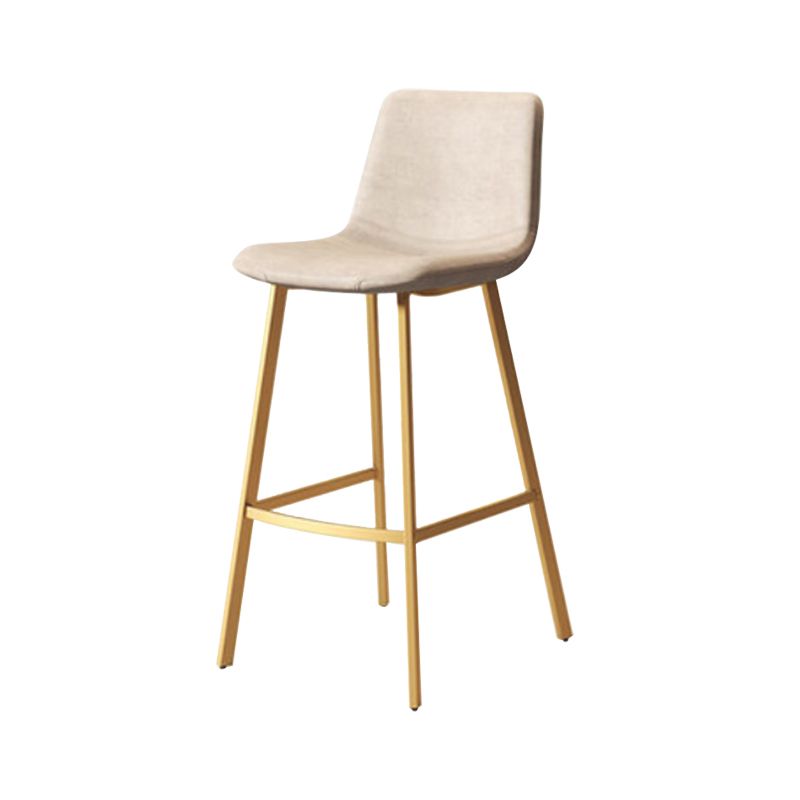 Modern Backrest Armless Counter Stool Iron Milk Tea Shop Bar Stool with Leather Cushion