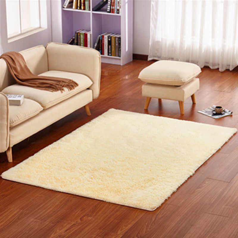 Simple Multi Color Plain Rug Cotton Comfort Area Carpet Non-Slip Backing Pet Friendly Rug for Bedroom