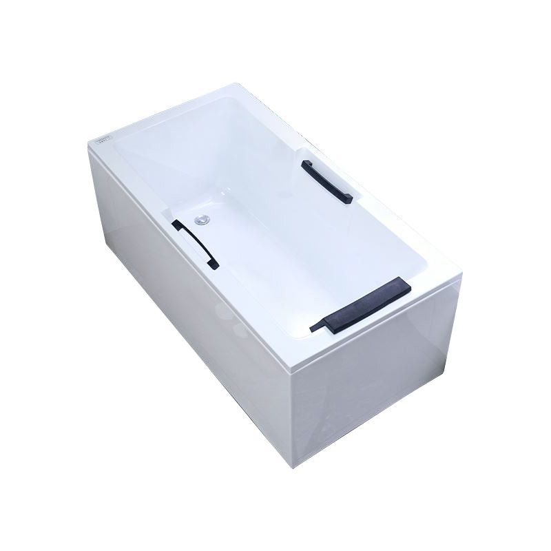 Modern Square Bath Acrylic White Soaking Right Back to Wall Bathtub