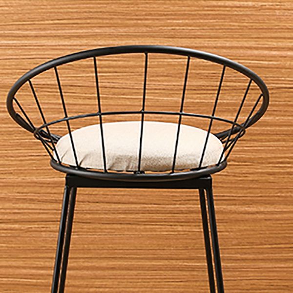Glam Bucket Counter Bar Stool Footrest Low Back Indoor Metal Counter Stools