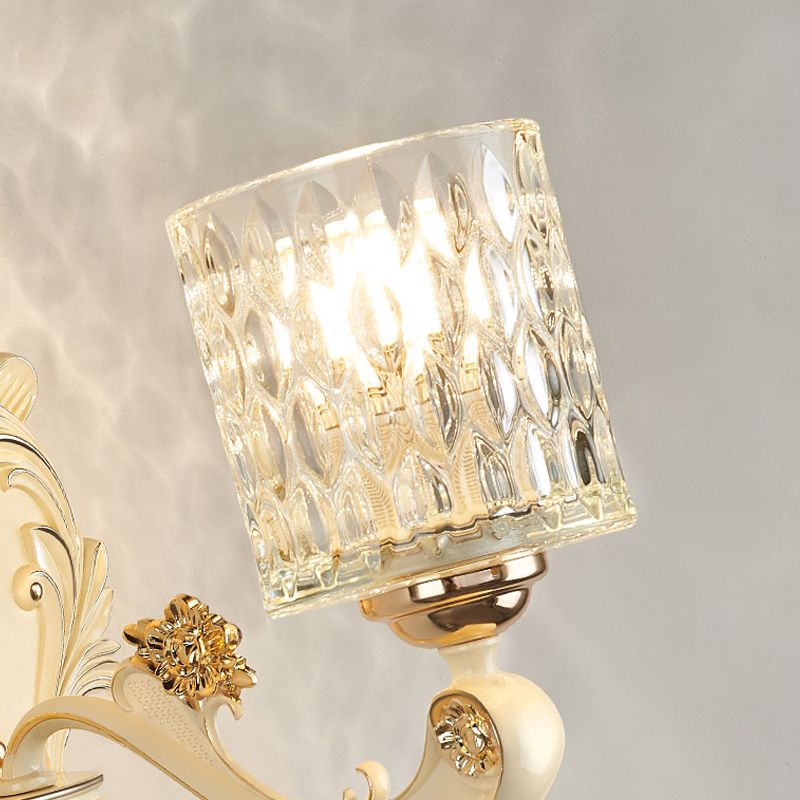 Modello a nido d'ape, luce murale di vetro con combinazione chiara Vintage 1/2 luci a parete a parete lampada in beige